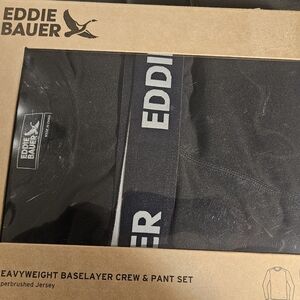 Eddie Bauer Heavyweight Baselayer Set Crew & Pants Size L NWT